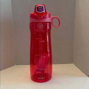 ❗️5/25❗️Red Pogo Water Bottle with Pink Lid